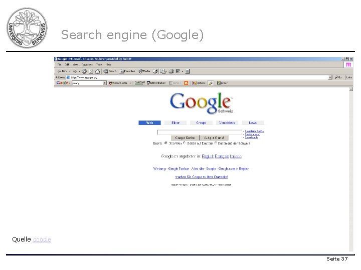 Search engine (Google) Quelle google Seite 37 