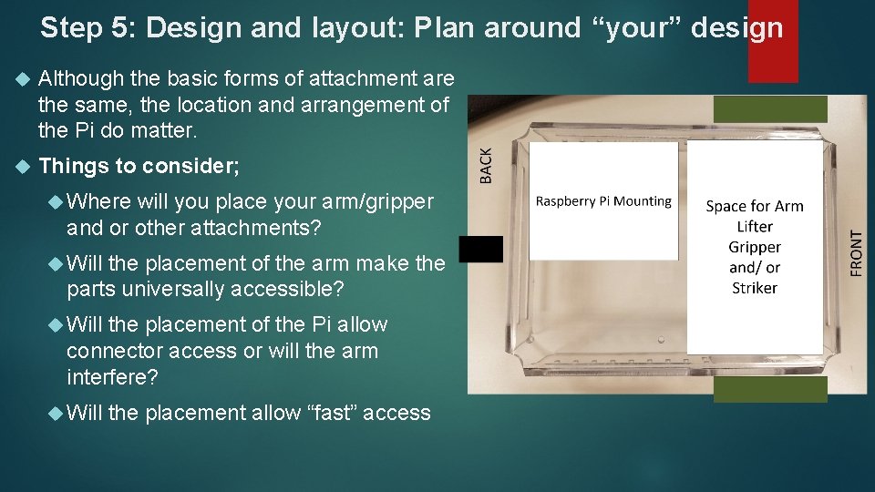 Step 5: Design and layout: Plan around “your” design Although the basic forms of