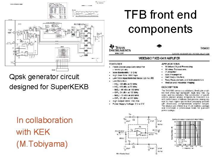 TFB front end components Qpsk generator circuit designed for Super. KEKB In collaboration with