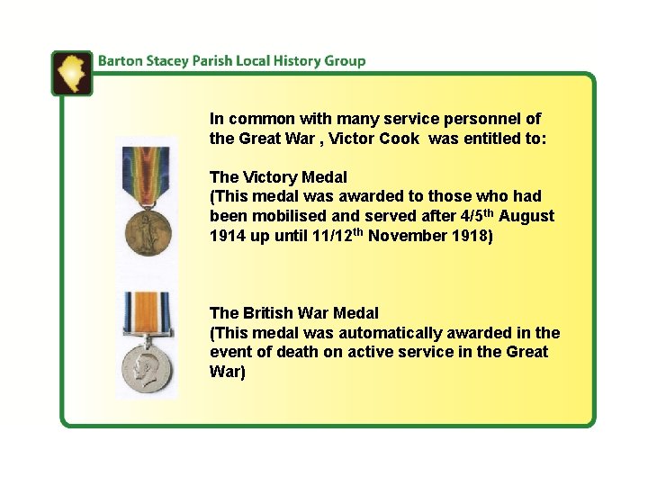 In common with many service personnel of the Great War , Victor Cook was