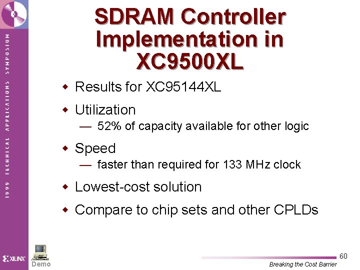 SDRAM Controller Implementation in XC 9500 XL w Results for XC 95144 XL w