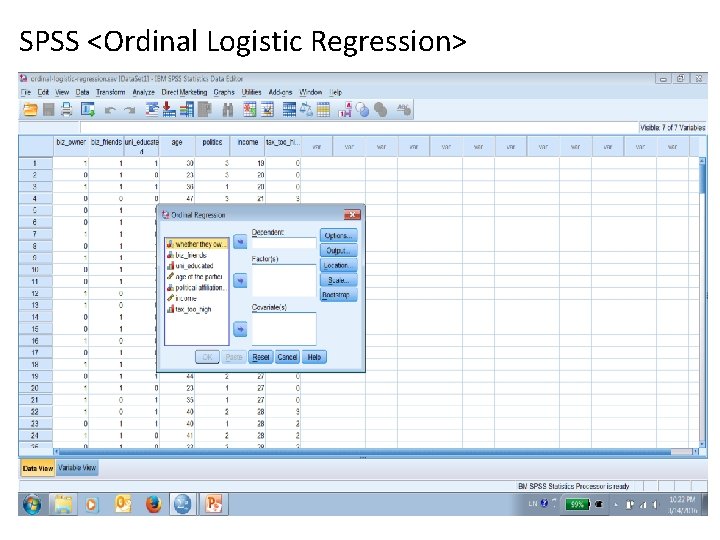 SPSS <Ordinal Logistic Regression> 