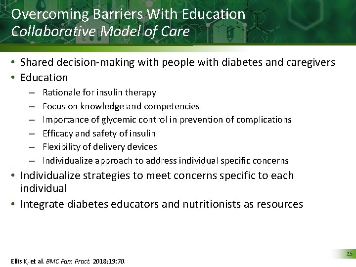 Overcoming Barriers With Education Collaborative Model of Care • Shared decision-making with people with