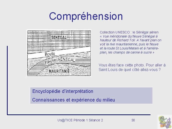 Compréhension Collection UNESCO : le Sénégal aérien « Vue méridionale du fleuve Sénégal à