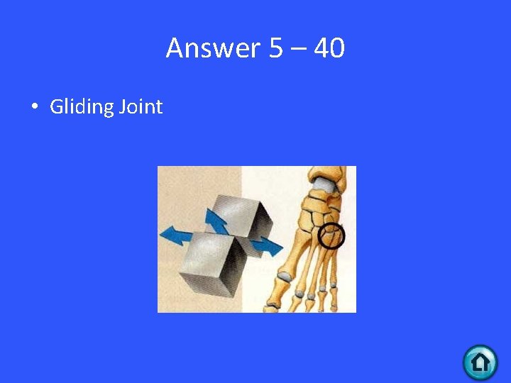 Answer 5 – 40 • Gliding Joint 