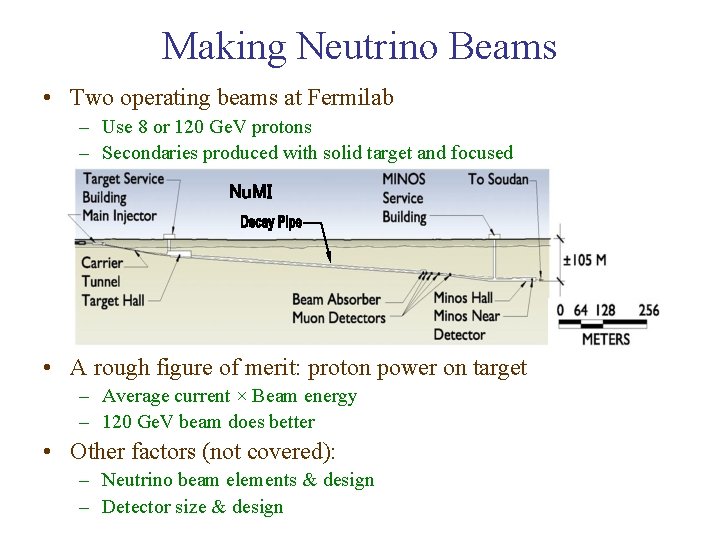 Making Neutrino Beams • Two operating beams at Fermilab – Use 8 or 120
