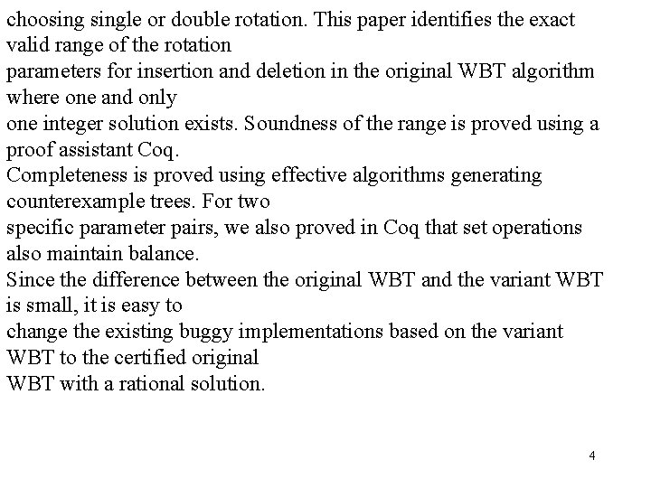 choosingle or double rotation. This paper identifies the exact valid range of the rotation