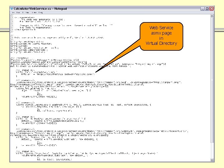 Web Service asmx page in Virtual Directory 