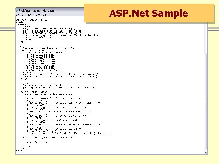 ASP. Net Sample 