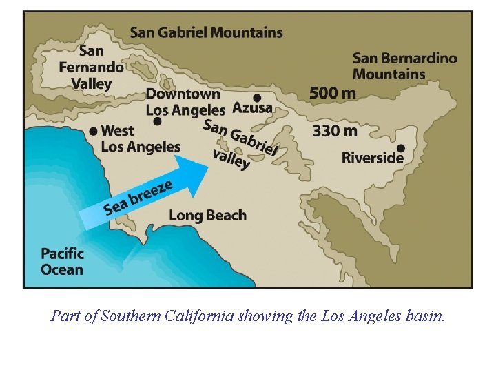 Part of Southern California showing the Los Angeles basin. 