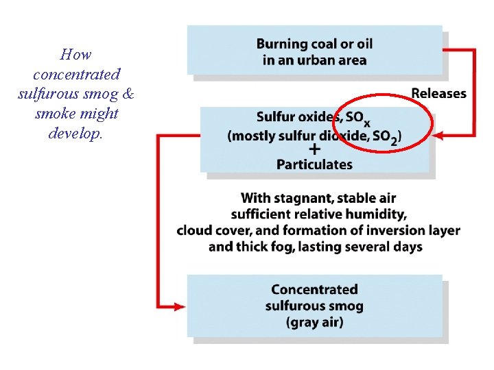 How concentrated sulfurous smog & smoke might develop. 