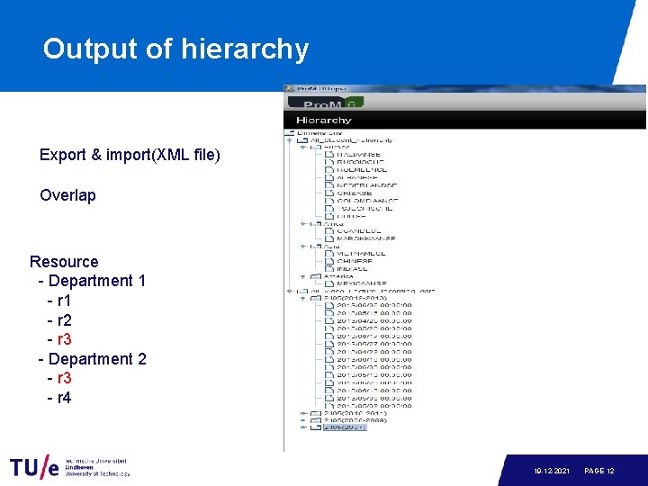 Output of hierarchy Export & import(XML file) Overlap Resource - Department 1 - r