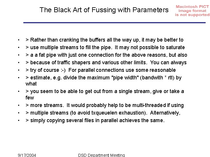 The Black Art of Fussing with Parameters • • • > Rather than cranking