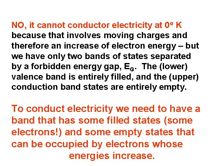 NO, it cannot conductor electricity at 0 o K because that involves moving charges