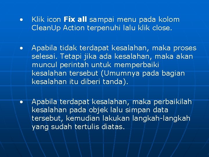  • Klik icon Fix all sampai menu pada kolom Clean. Up Action terpenuhi