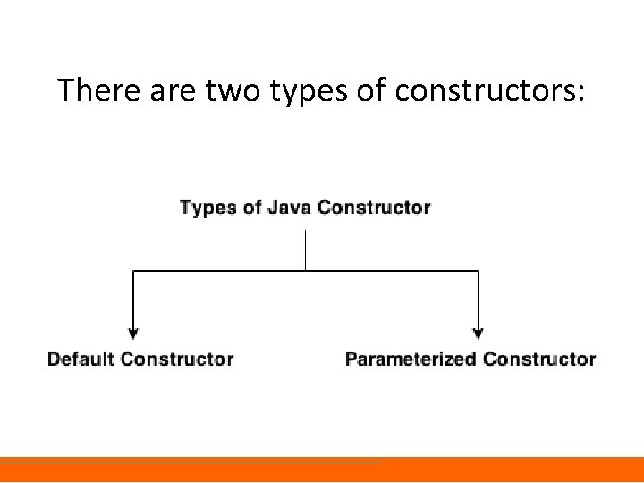 There are two types of constructors: There are two types of constructors: