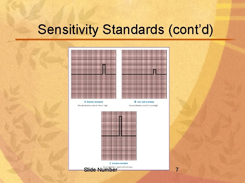 Sensitivity Standards (cont’d) Slide Number 7 