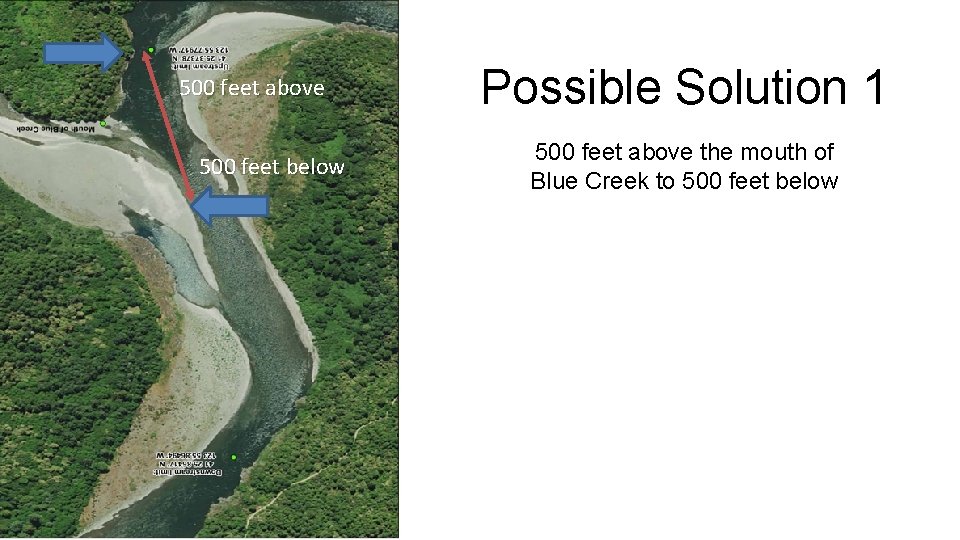 500 feet above 500 feet below Possible Solution 1 500 feet above the mouth