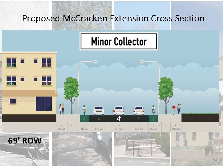 Proposed Mc. Cracken Extension Cross Section 69’ ROW 14 