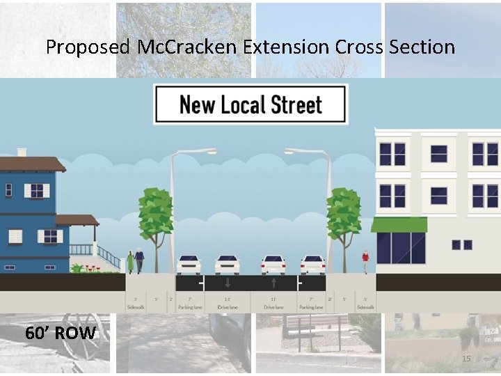 Proposed Mc. Cracken Extension Cross Section 60’ ROW 15 