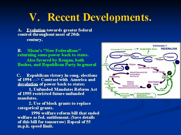 V. Recent Developments. A. Evolution towards greater federal control throughout most of 20 th