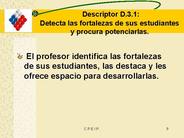 Descriptor D. 3. 1: Detecta las fortalezas de sus estudiantes y procura potenciarlas. El