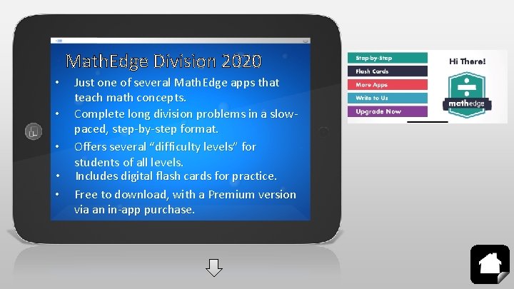 Math. Edge Division 2020 • • • Just one of several Math. Edge apps