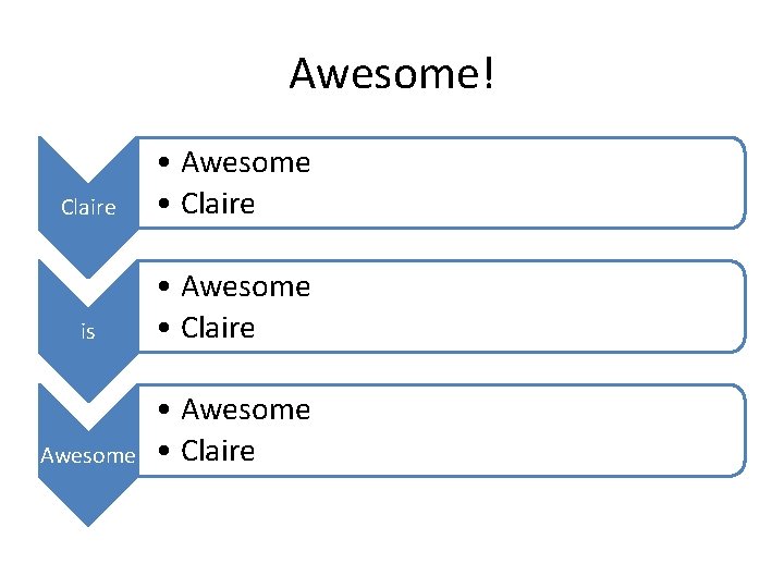 Awesome! Claire • Awesome • Claire is • Awesome • Claire Awesome • Awesome