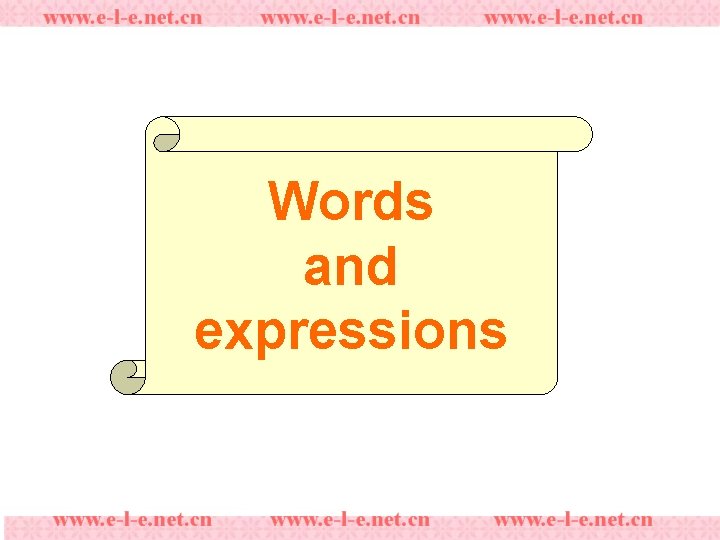 Words and expressions 