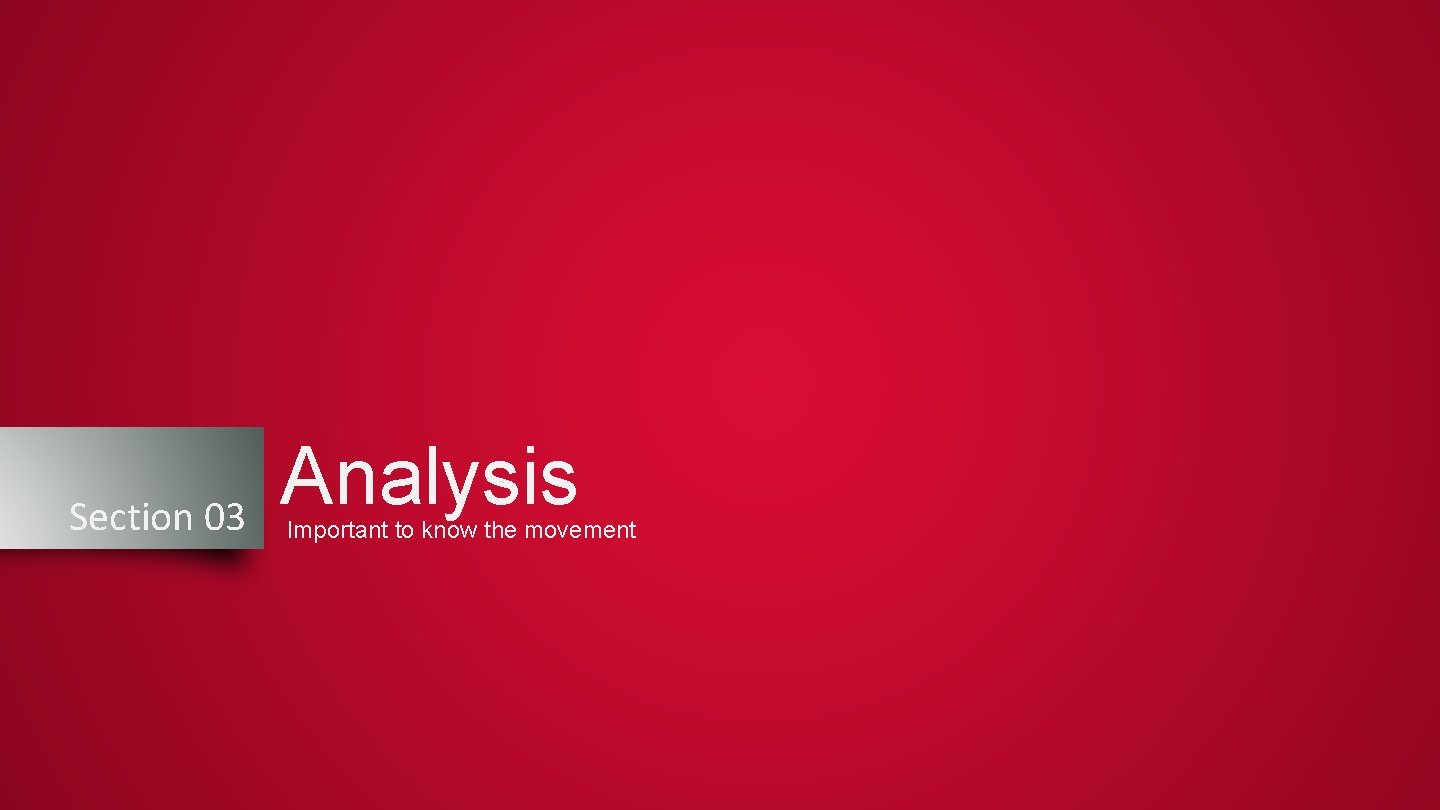 Section 03 Analysis Important to know the movement 