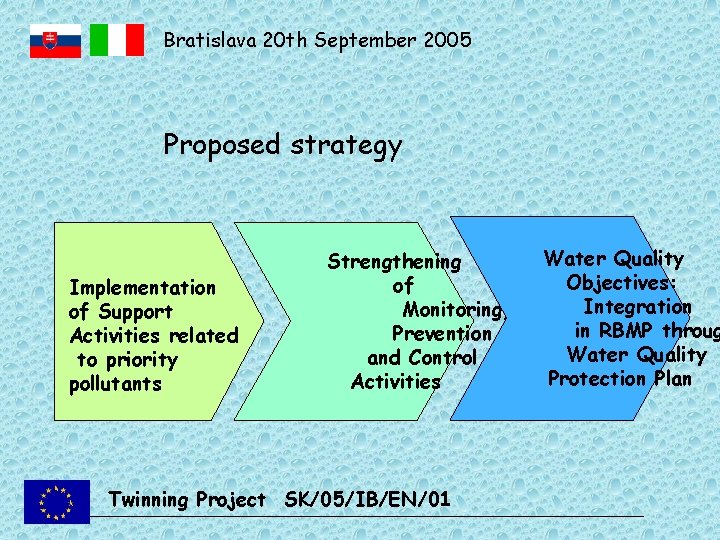 Bratislava 20 th September 2005 Proposed strategy Implementation of Support Activities related to priority