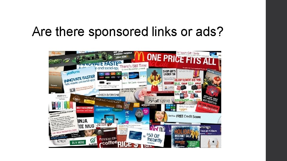 Are there sponsored links or ads? 