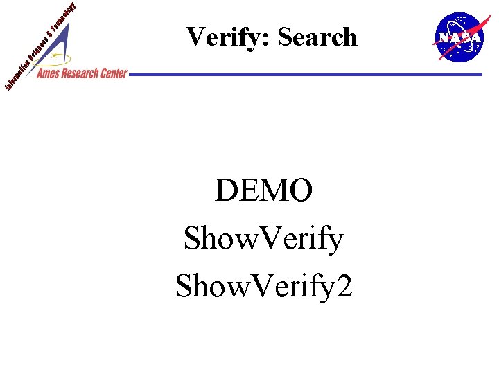 Verify: Search DEMO Show. Verify 2 