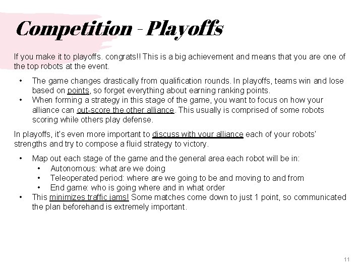 Competition - Playoffs If you make it to playoffs. congrats!! This is a big