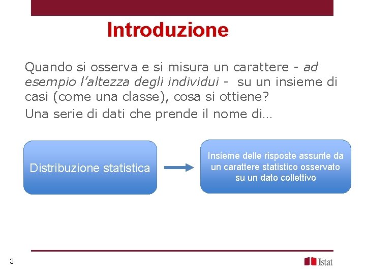 Introduzione Quando si osserva e si misura un carattere - ad esempio l’altezza degli