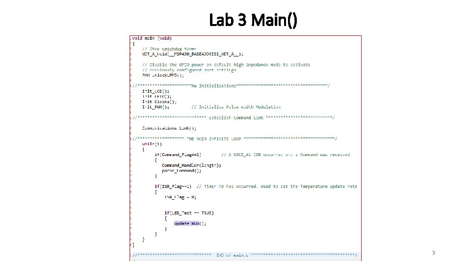 Lab 3 Main() 3 