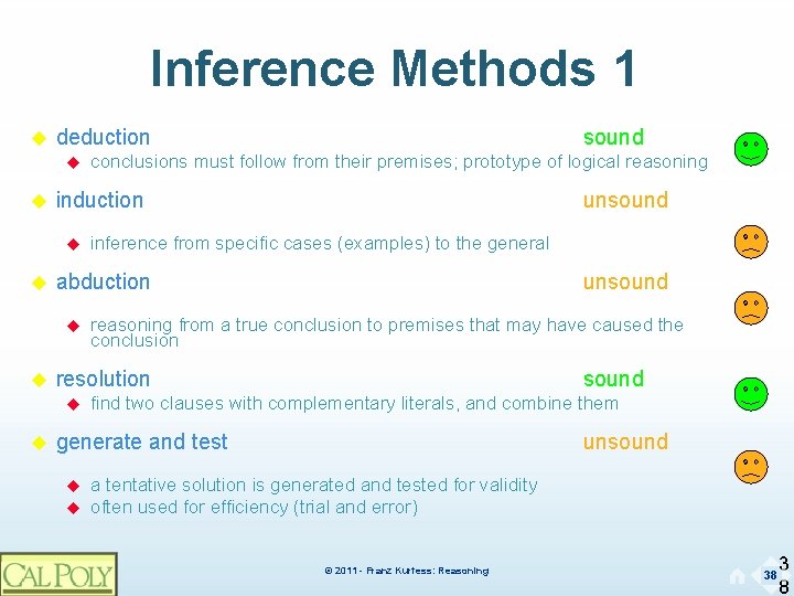 Inference Methods 1 ◆ deduction ◆ ◆ inference from specific cases (examples) to the