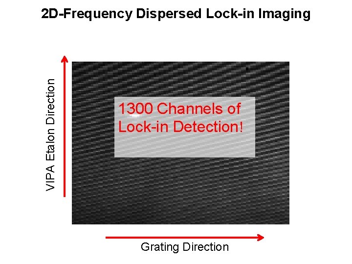 VIPA Etalon Direction 2 D-Frequency Dispersed Lock-in Imaging 1300 Channels of Lock-in Detection! Grating