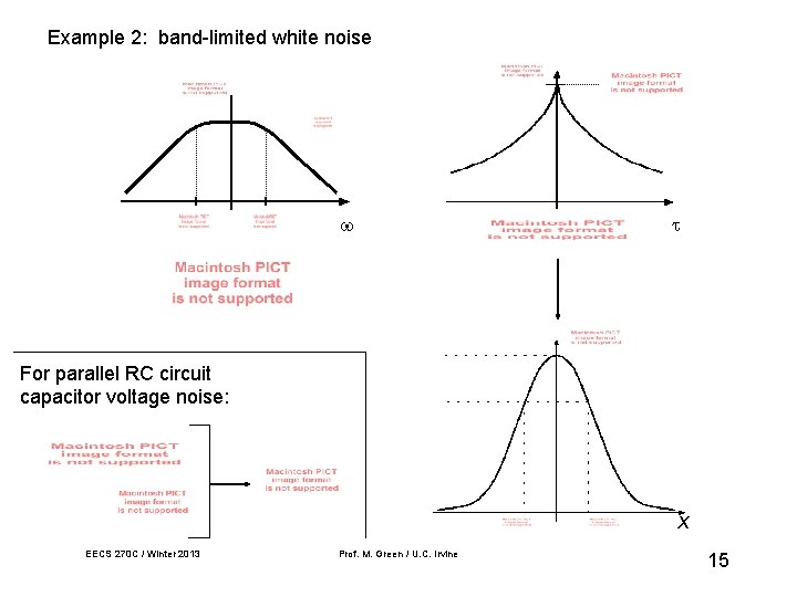 Example 2: band-limited white noise For parallel RC circuit capacitor voltage noise: x EECS