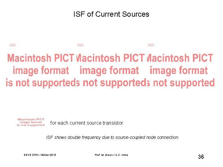 ISF of Current Sources for each current source transistor ISF shows double frequency due