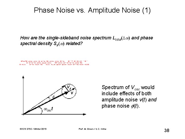Phase Noise vs. Amplitude Noise (1) How are the single-sideband noise spectrum Ltotal( )