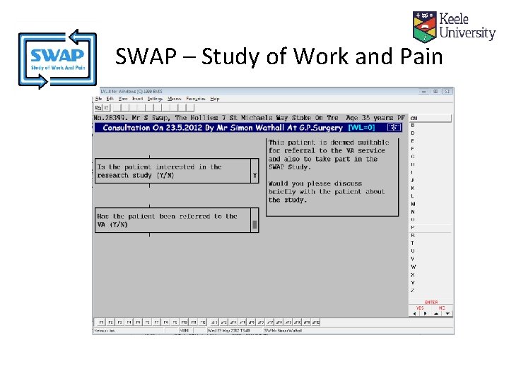 SWAP – Study of Work and Pain 