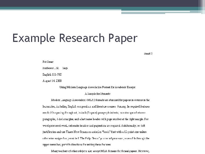 Example Research Paper Example Research Paper
