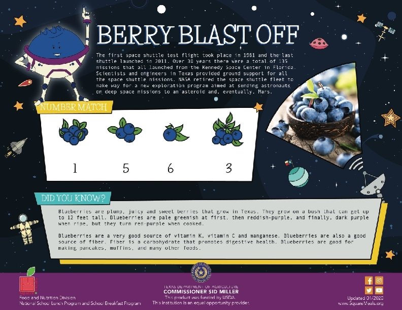 “Berry Blast Off” The first space shuttle test flight took place in 1981 and