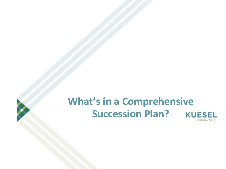 What’s in a Comprehensive Succession Plan? 