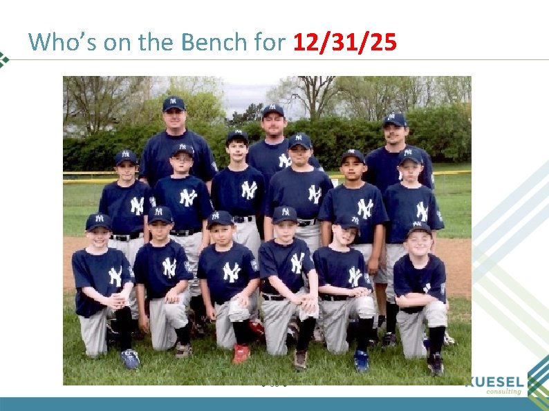 Who’s on the Bench for 12/31/25 38 