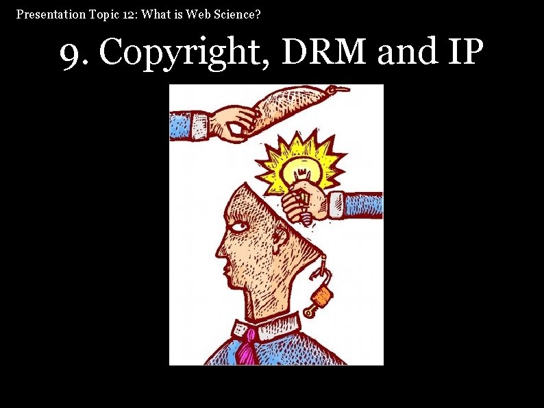 Presentation Topic 12: What is Web Science? 9. Copyright, DRM and IP 