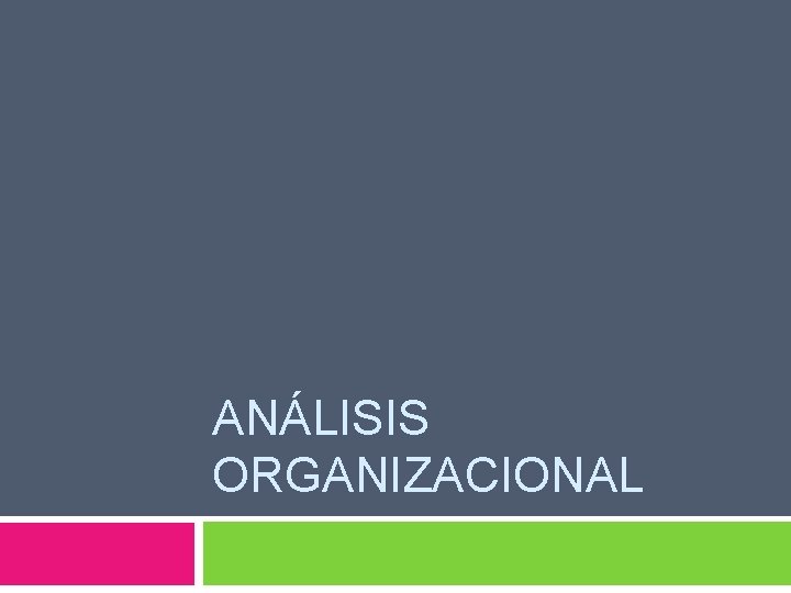 ANÁLISIS ORGANIZACIONAL 