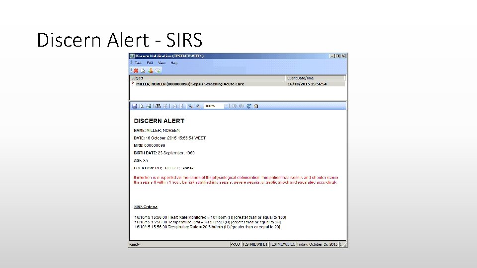 Discern Alert - SIRS 