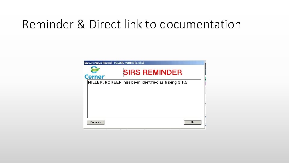 Reminder & Direct link to documentation 